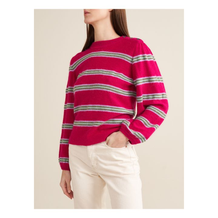Maglione Diout a Righe - Collezione Donna | Rosso lampone- Immagine del prodotto n°4