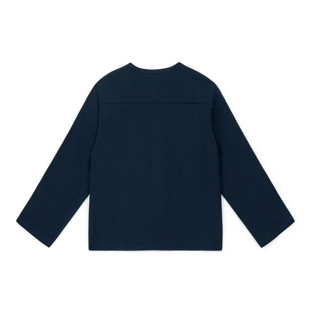 Camisa de gasa de algodón Internet | Azul Marino
