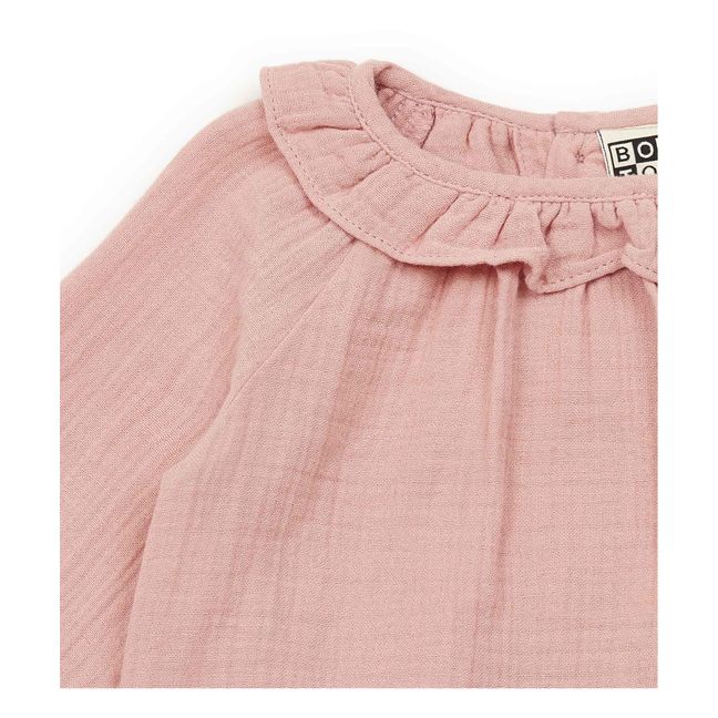 Blusa de gasa de algodón orgánico Amour | Rosa Palo