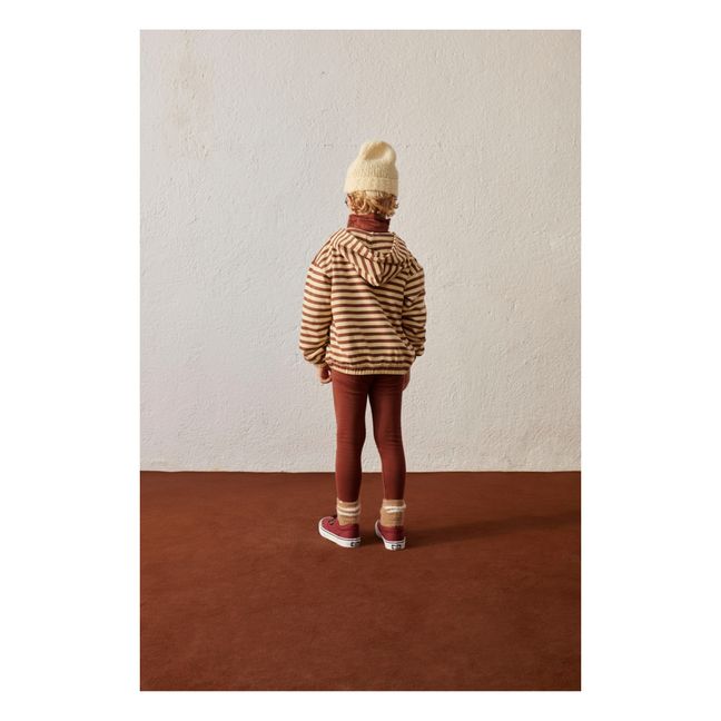 Hoodie Coton Bio Rayé Dog | Ecru
