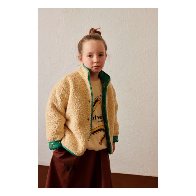 Veste Réversible Façon Fourrure Crayon | Grün