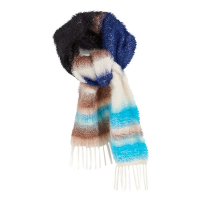 Echarpe Mylia Rayures Mohair et Laine - Collection Femme | Ecru