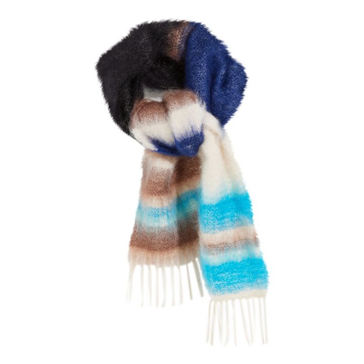 Mylia Mohair and Wool Stripes Scarf - Women's Collection | Ecru- Product image n°0