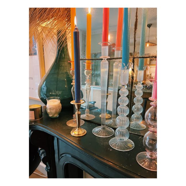 Bougeoir Cloudy en verre | Bleu