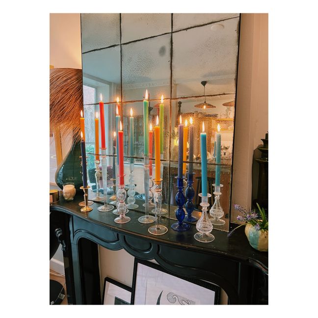 Portavelas de cristal Cloudy | Azul