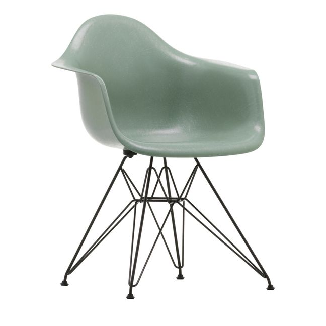 Sedia DAR, piedi neri- Charles & Ray Eames | Eames Seam Foam Green