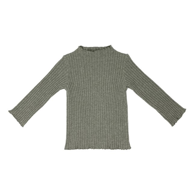 Lurex Ribbed Pullover | Beige