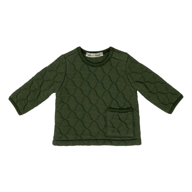 Quilted sweatshirt | Khaki