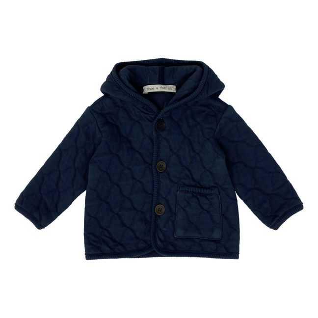 Veste à Capuche Molleton Matelassée | Bleu marine