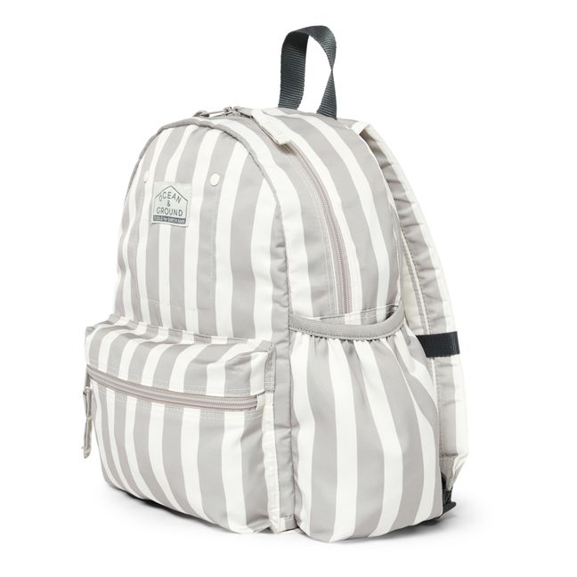 Striped Backpack | Light grey