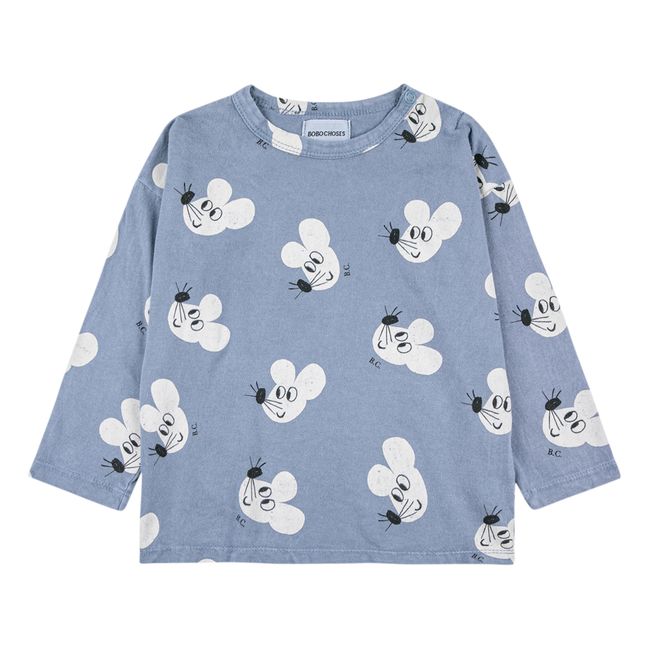 T-Shirt Coton Bio Souris | Bleu