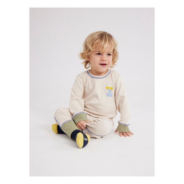 Geripptes T-Shirt | Salbei