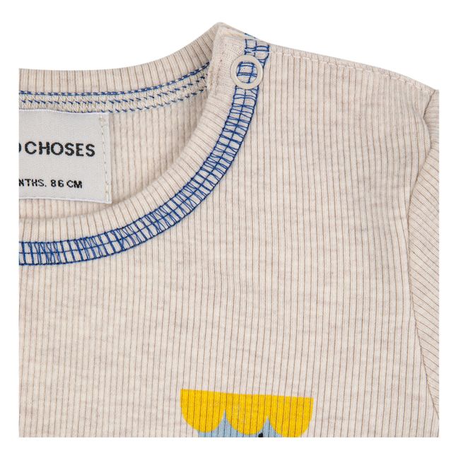 Geripptes T-Shirt | Salbei