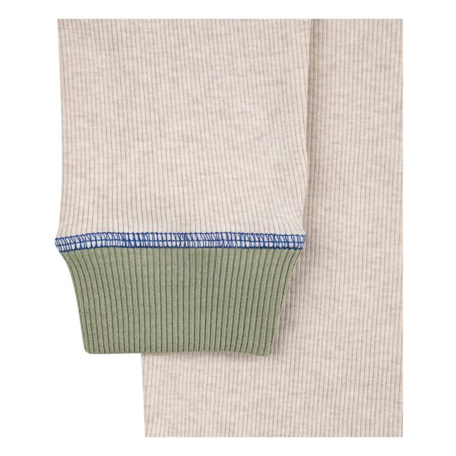 Geripptes T-Shirt | Salbei