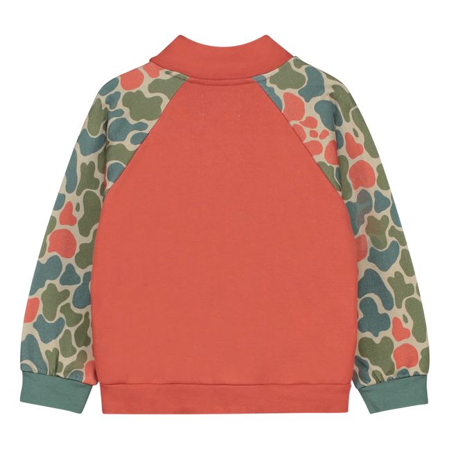 Sweatshirt mit Reißverschluss aus Bio-Baumwolle Gino | Terracotta