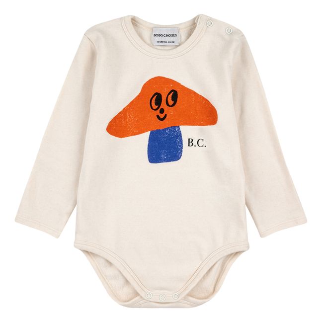 Mushroom Organic Cotton Bodysuit | Ecru