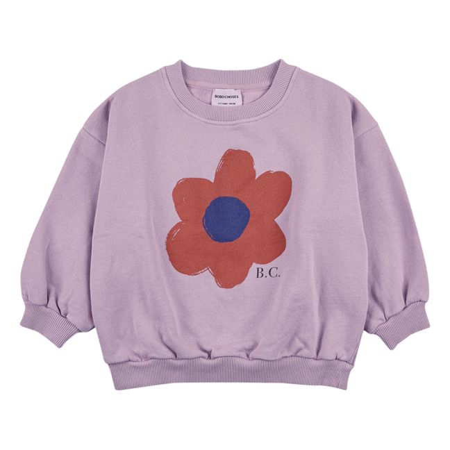Organic Cotton Floral Sweatshirt | Lilac