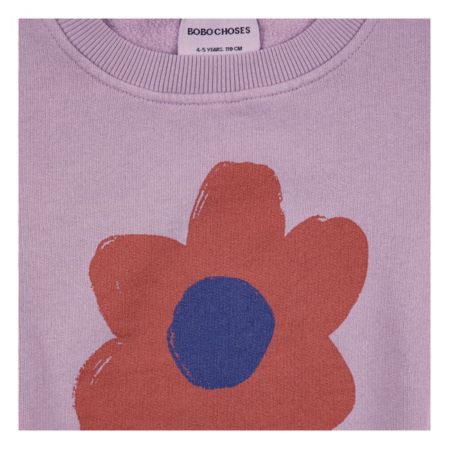 Organic Cotton Floral Sweatshirt | Lilac