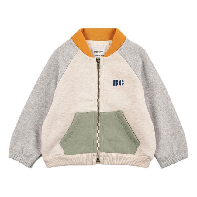 Sweat Zippé Coton Bio | Gris chiné