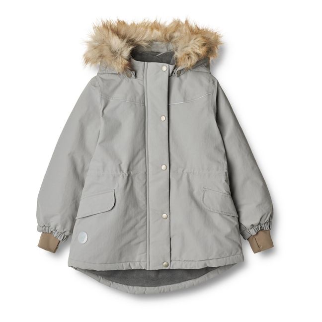 Parka Façon Fourrrure Matières Recyclées Mathilde | Gris