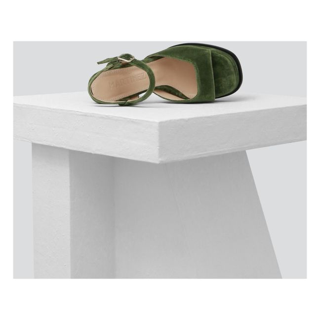 Sandales Garcia Velours | Vert kaki