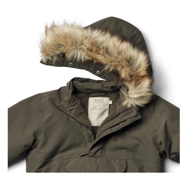 Anorak Façon Fourrure Matières Recyclées Momo Tech | Chocolat