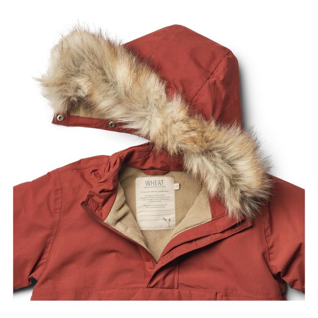 Anorak Façon Fourrure Matières Recyclées Momo Tech | Rouge