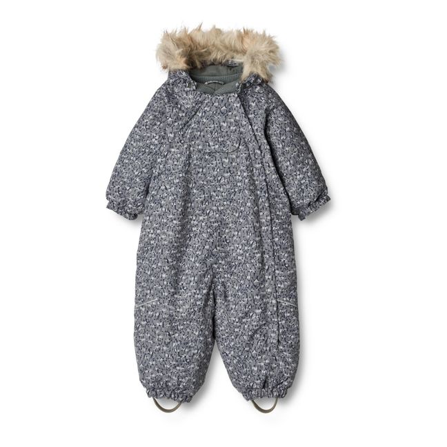 Combinaison de Ski Fleurie Façon Fourrure Matières Recyclées Nickie | Gris