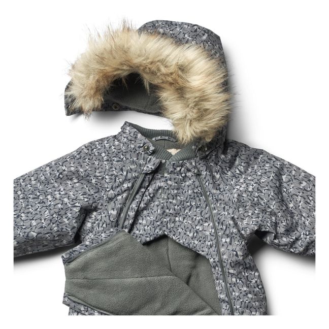Combinaison de Ski Fleurie Façon Fourrure Matières Recyclées Nickie | Gris