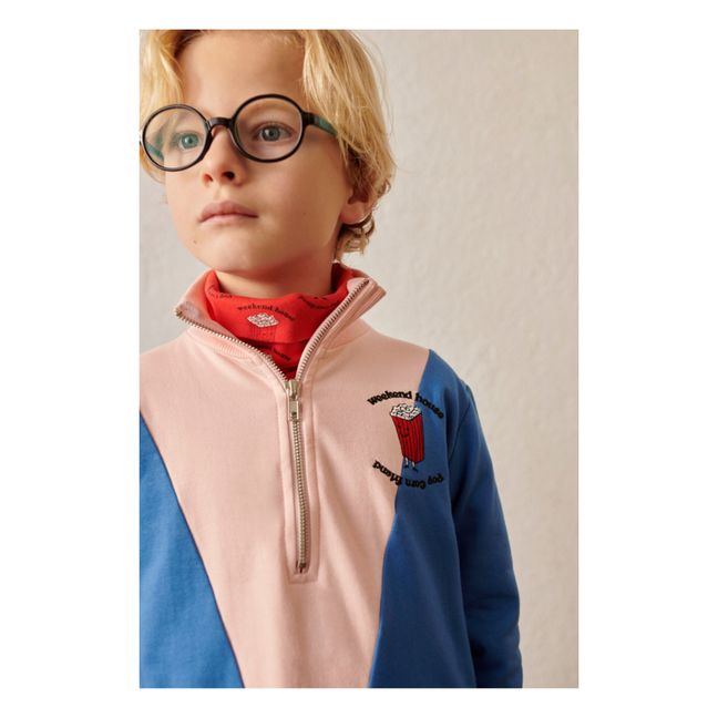Sweatshirt aus Bio-Baumwolle mit Reißverschluss Pop Corn | Blau