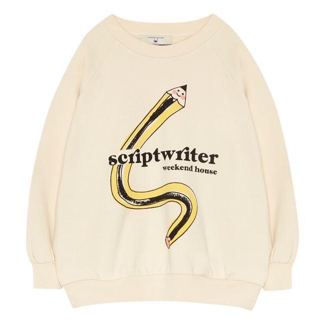 Sweatshirt aus Bio-Baumwolle mit Taschen Scripwriter | Cremefarben