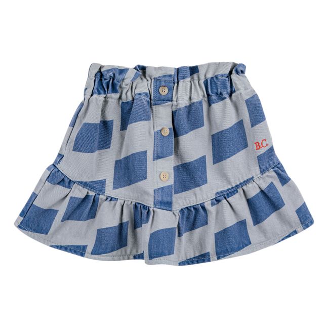 Gonna in denim di cotone organico a quadri | Denim