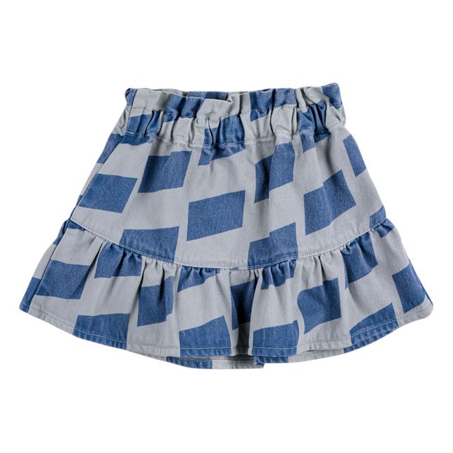 Gonna in denim di cotone organico a quadri | Denim