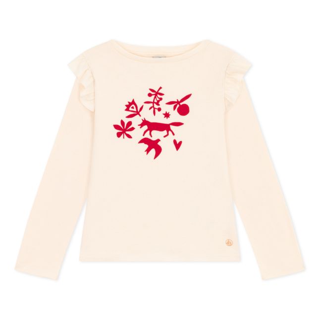 T-Shirt à Volants | Ecru