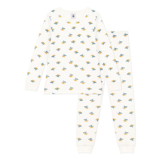 Pyjama Eponge Fleuri | Ecru