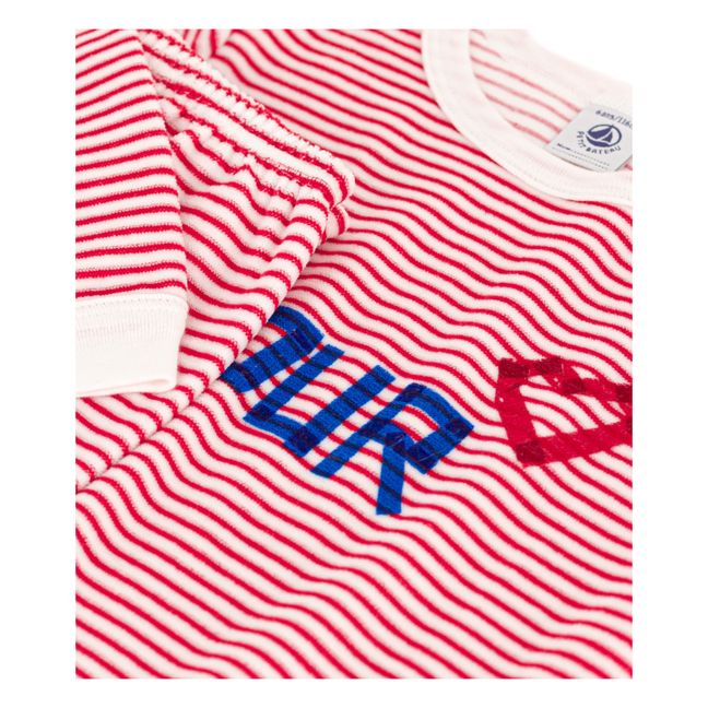 Pyjama Rayé en Velours | Red