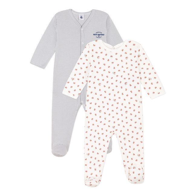 2er-Set bedruckte Pyjamas | Seidenfarben