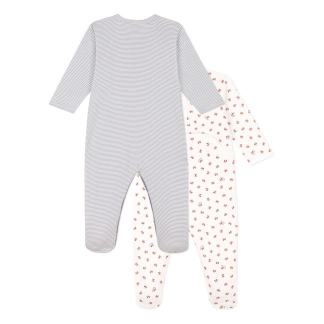 2er-Set bedruckte Pyjamas | Seidenfarben