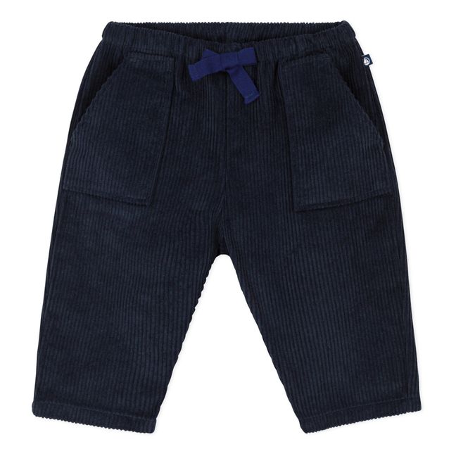 Pantalon en Velours Poches | Navy