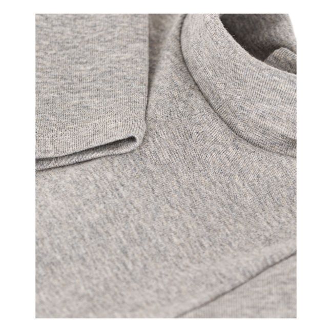 Body Coton Bio Col Roulé | Gris Jaspeado