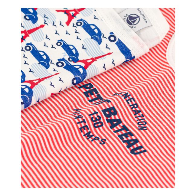 Set di 2 pigiami Paris e Stripes | Rosso