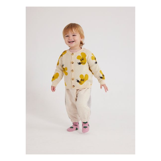 Mouse-Print Cardigan | Ecru