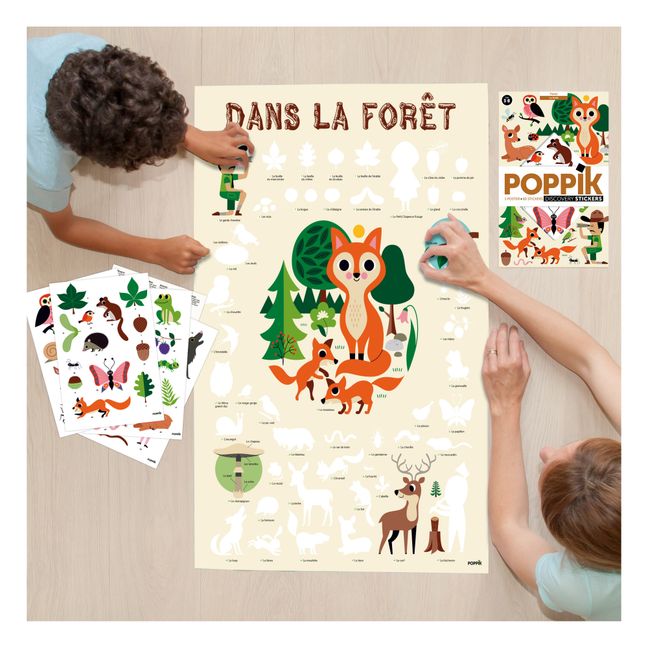 Sticker-Poster der Wald