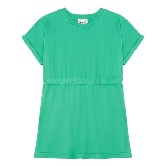 Vestido corto de algodón orgánico Niña | Verde