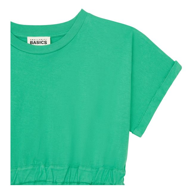 Vestido corto de algodón orgánico Niña | Verde