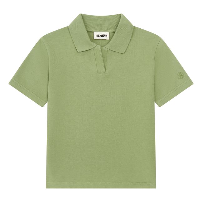 Maglietta Polo bambino in cotone biologico | Verde eucalipto