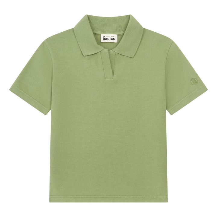 Polo de algodón orgánico Niño | Verde eucalipto- Imagen del producto n°0