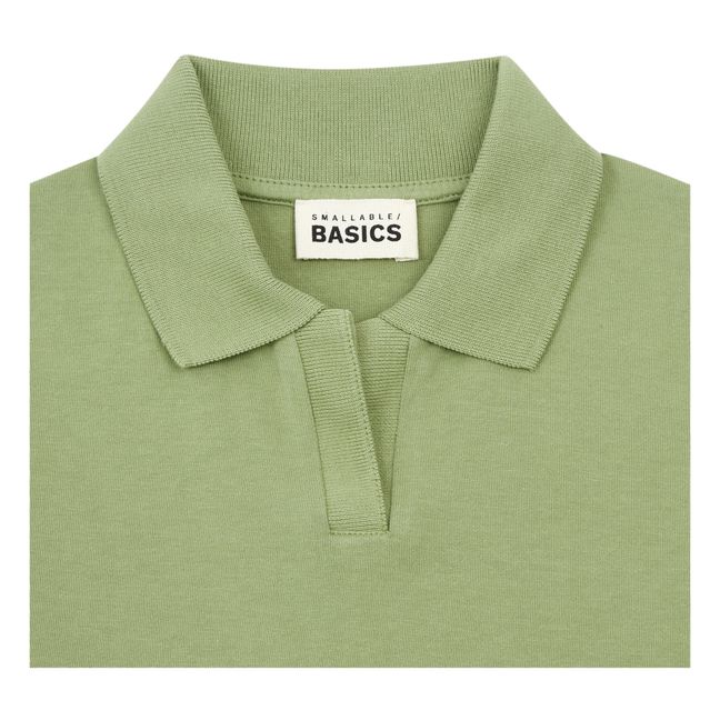 Maglietta Polo Ragazzo in Cotone Organico | Verde eucalipto
