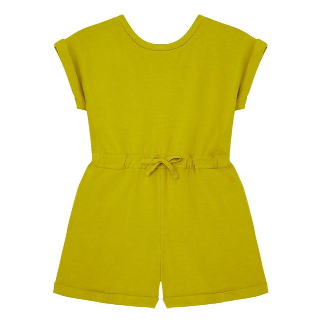 Combi-Short Fille Coton Bio | Jaune vert