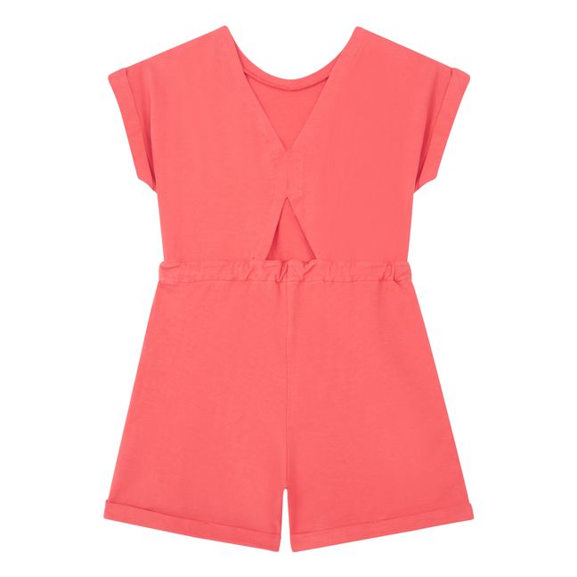 Girl's Organic Cotton Playsuit | Coral